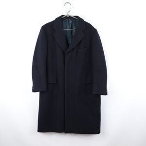 Paul Stuart Mens Size 40 Short Wool Overcoat Blue